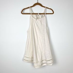 Old Navy Kids High Neck Ivory Crochet Hem Tank Top